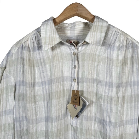 FAHERTY Olli Gauze Organic Cotton Top in Atwood Plaid - Picture 9 of 13